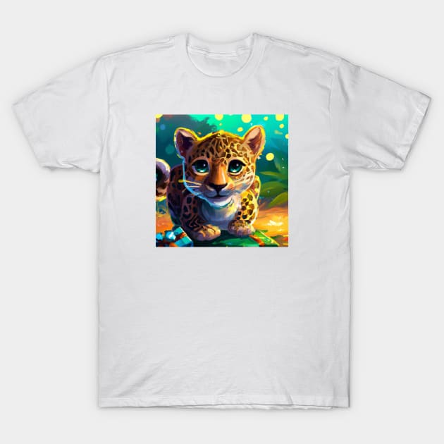 Cute Leopard Drawing T-Shirt by Play Zoo